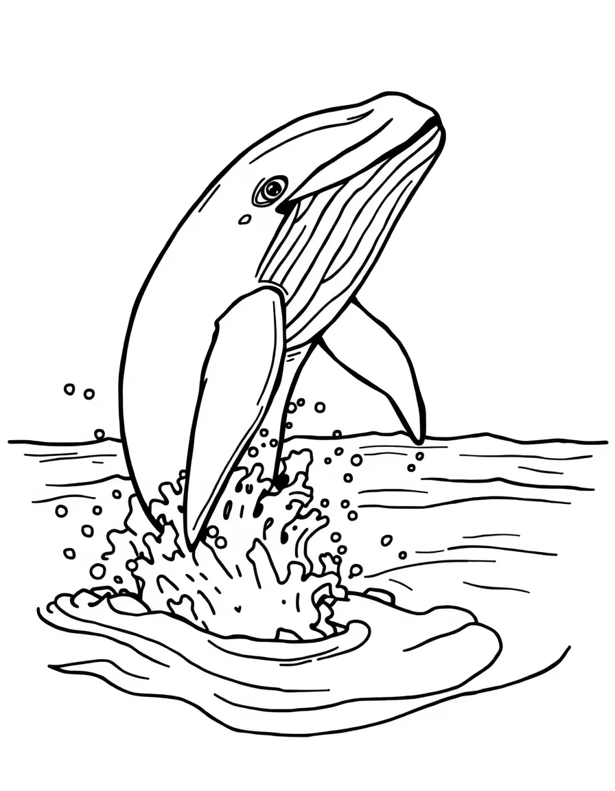 A playful whale leaping out of the water with a joyful splash in Maine.