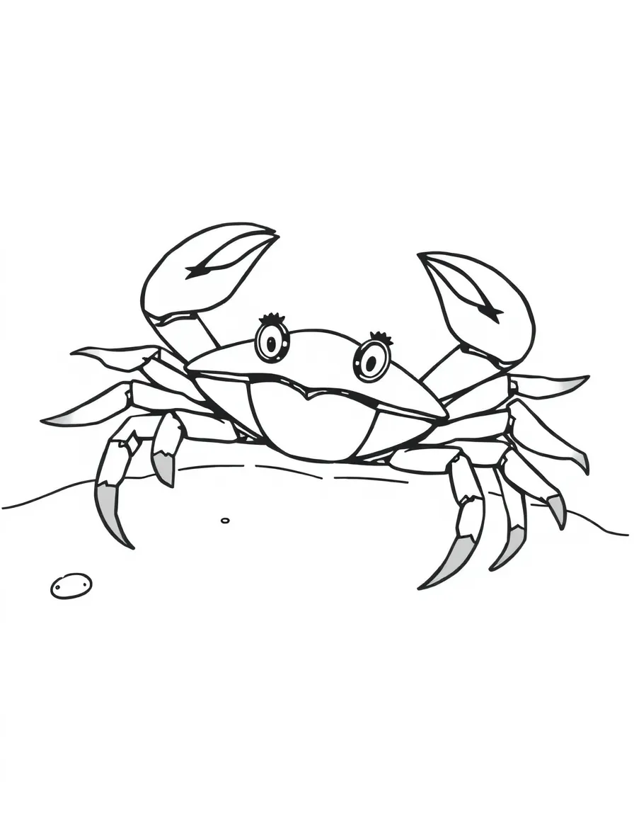 A bright red crab on the sand