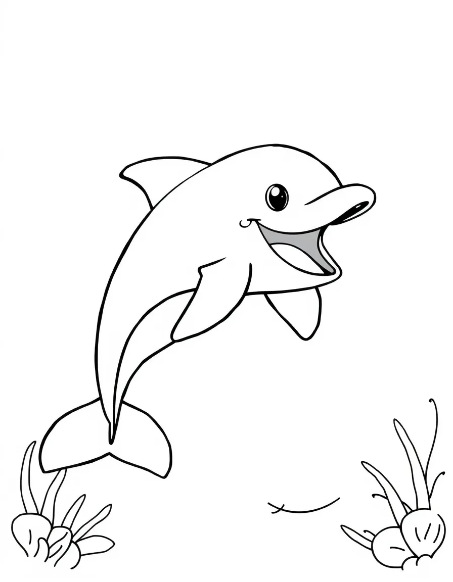A friendly dolphin playing in the water