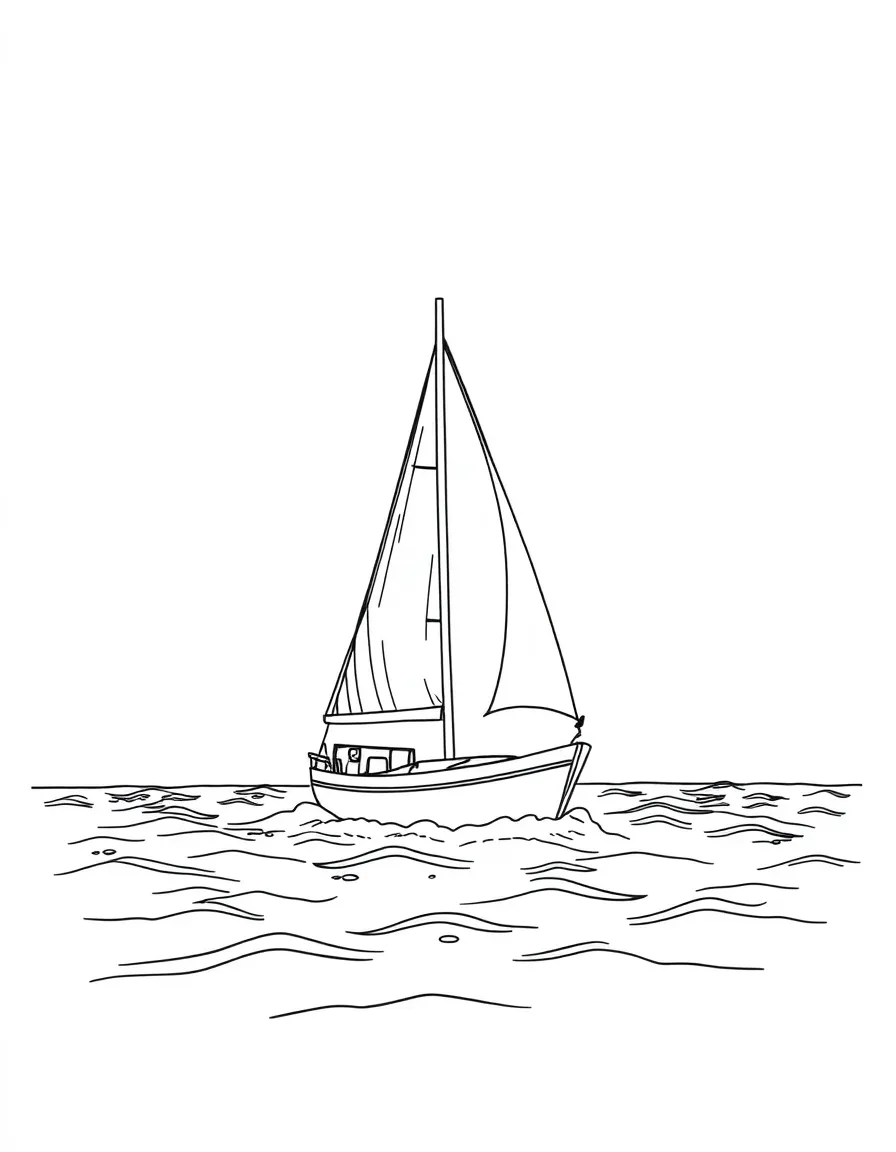A sailboat gliding on the ocean
