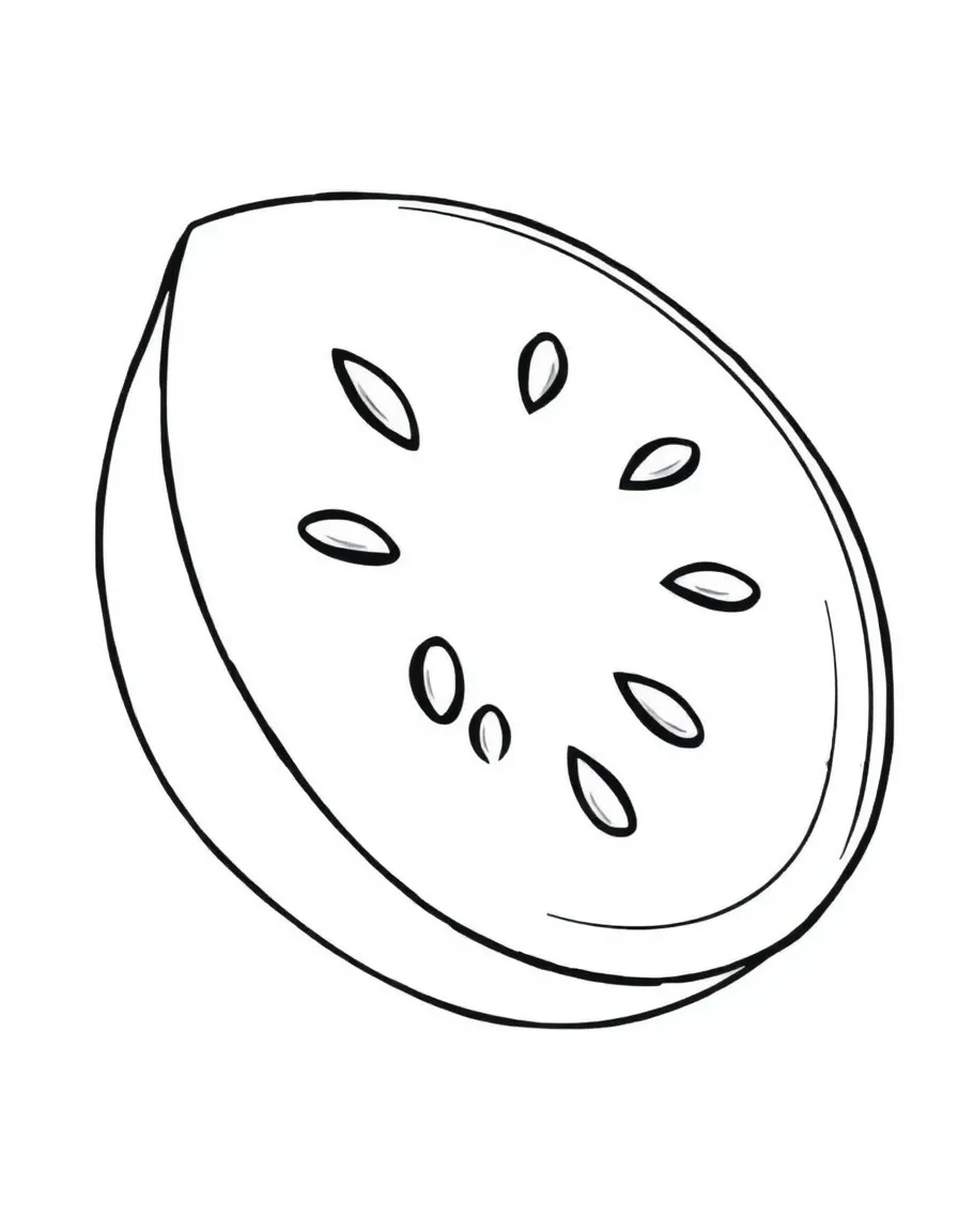 A watermelon slice with seeds