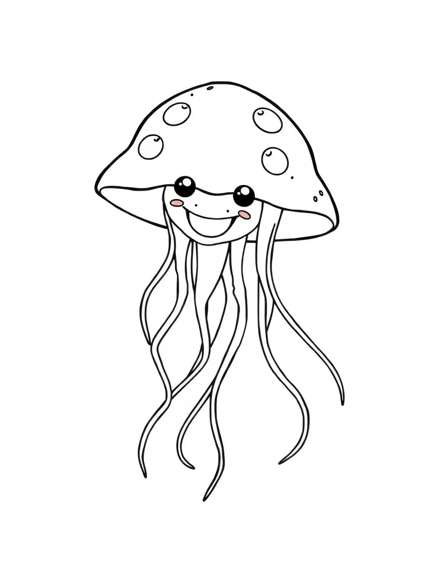A happy jellyfish floating in the water