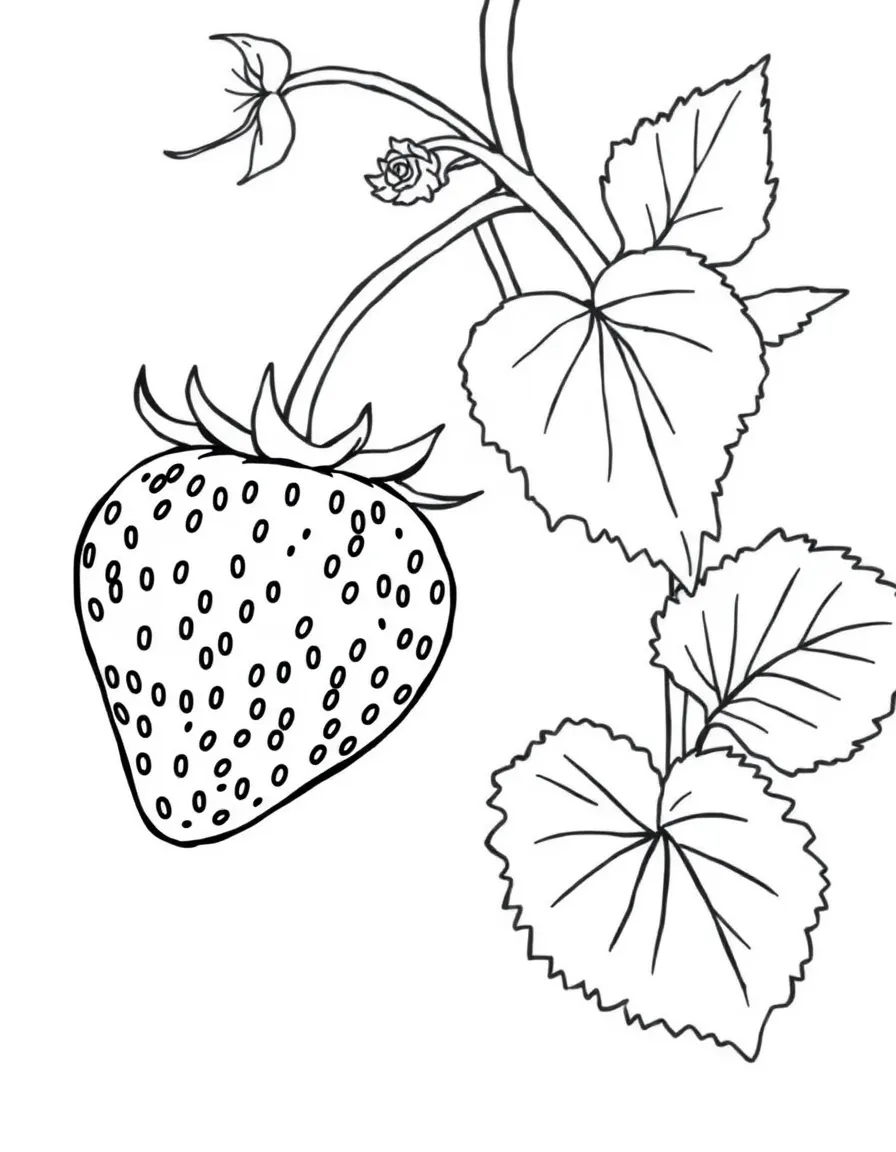 A juicy strawberry on a vine