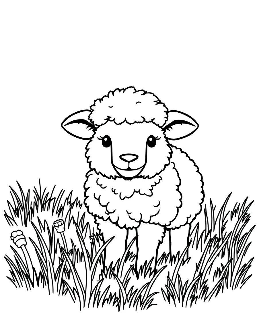 A fluffy sheep in a meadow