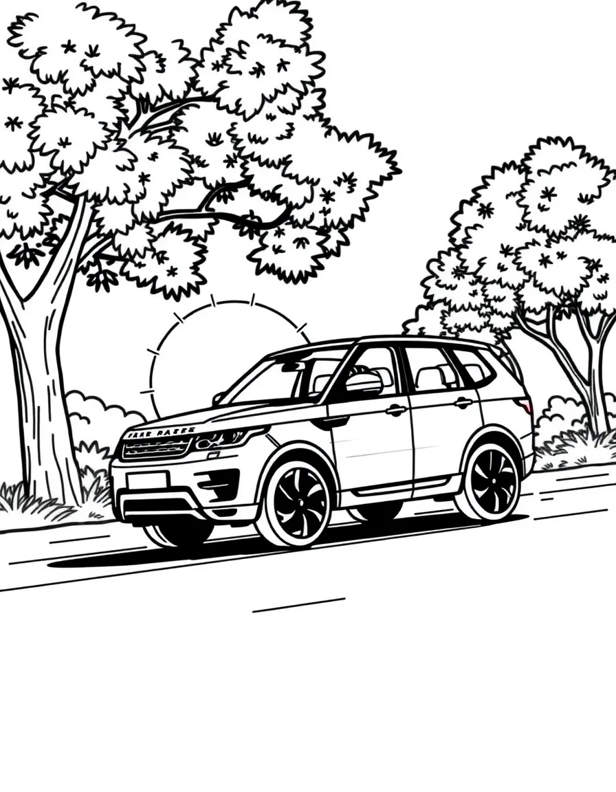A car driving on a sunny road