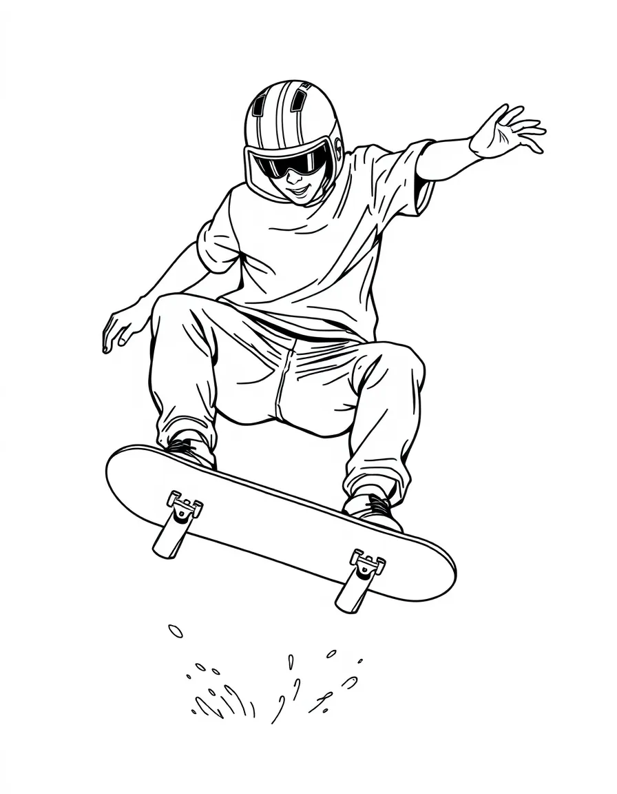 A skateboarder doing a trick