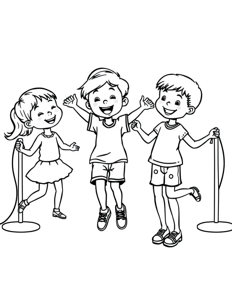 Kids jumping rope
