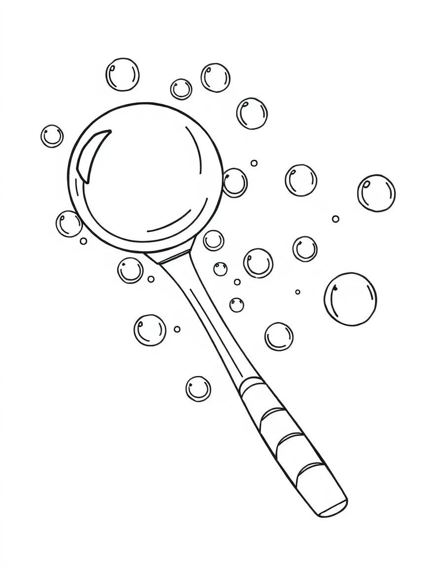 A big bubble wand with lots of bubbles
