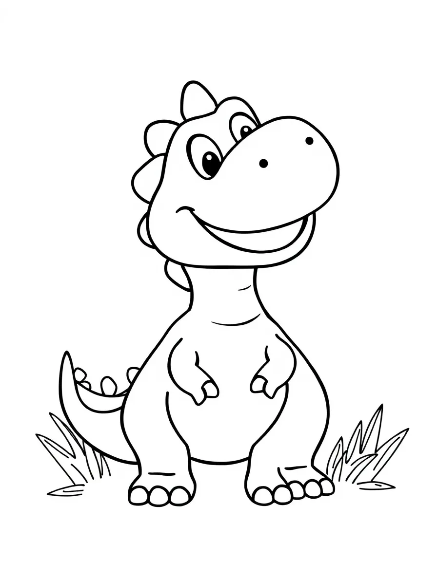 A dinosaur with a happy face