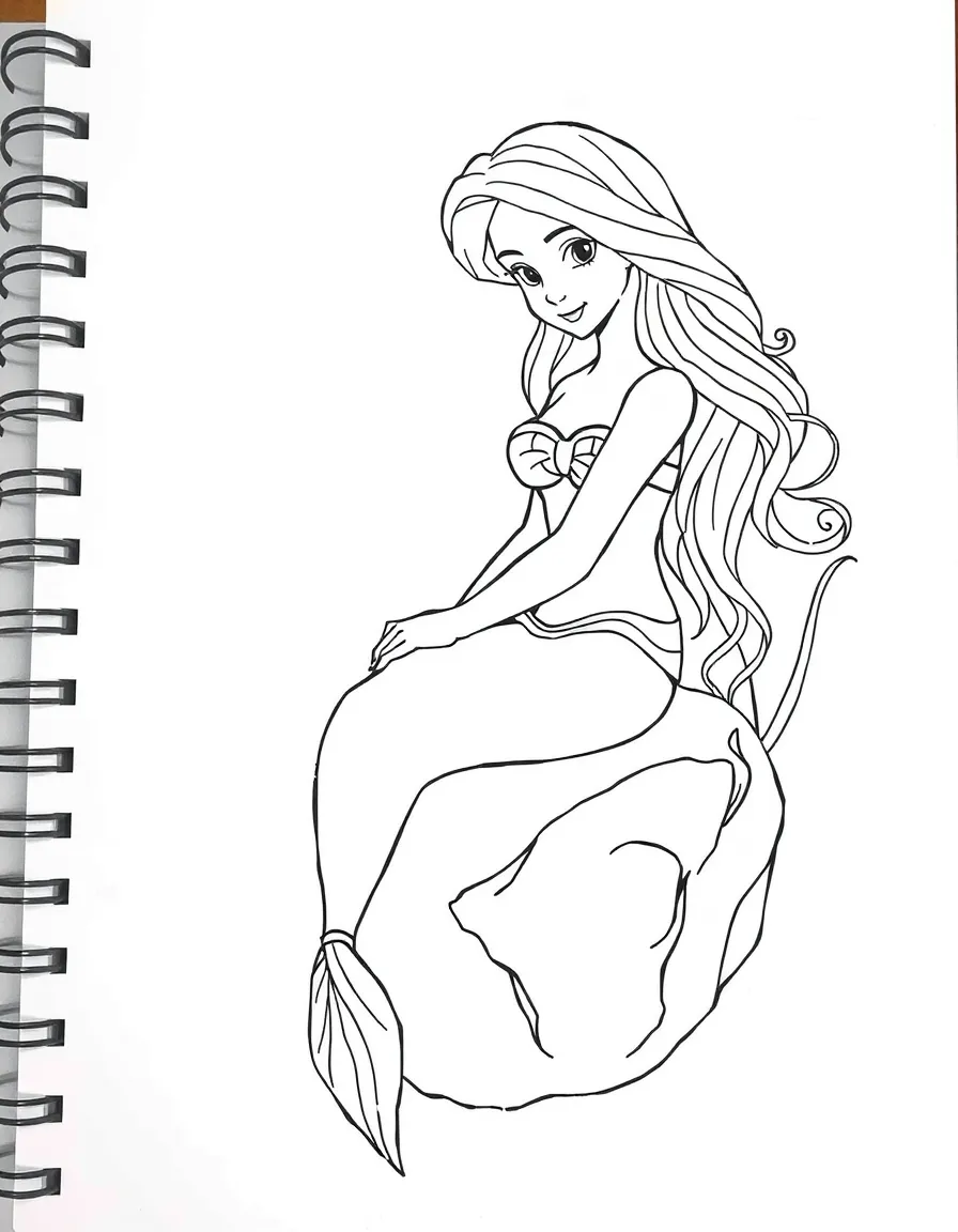 A mermaid sitting on a rock