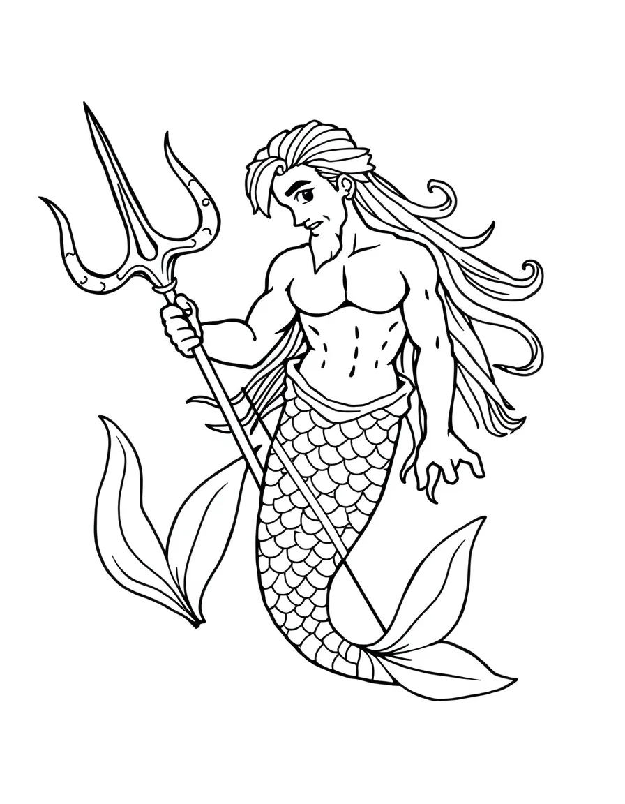 A merman with a trident
