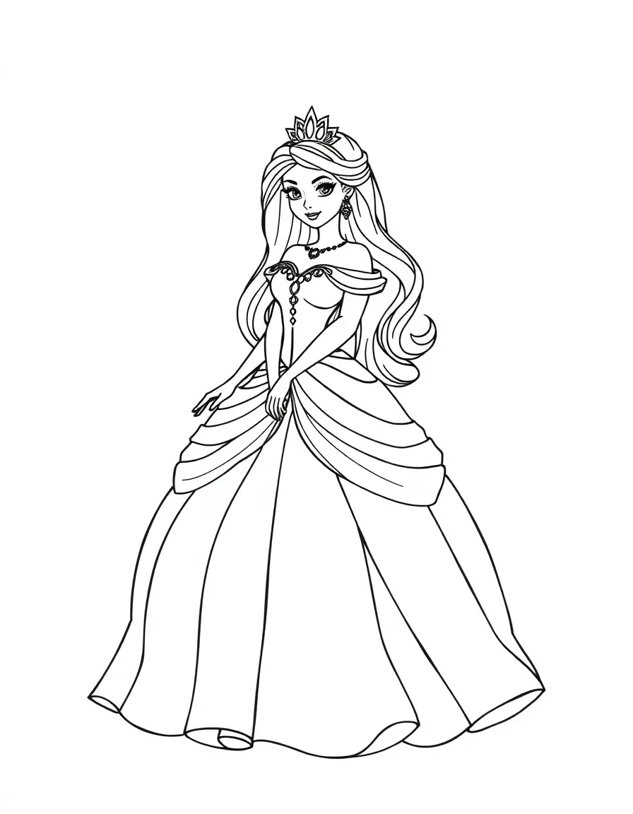 A princess in a beautiful gown