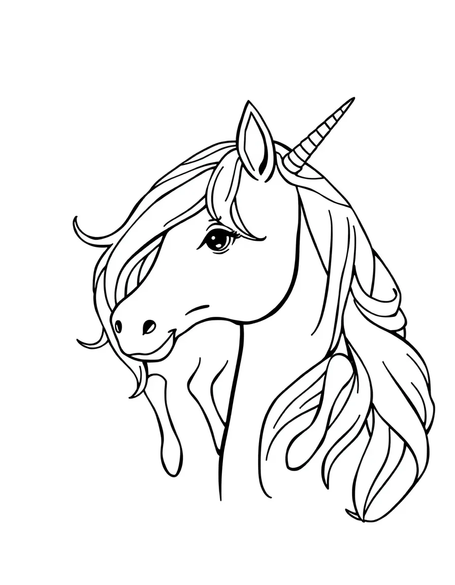 A unicorn with a rainbow mane