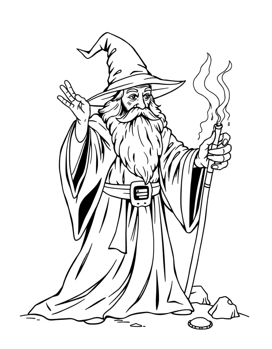 A wizard casting a spell