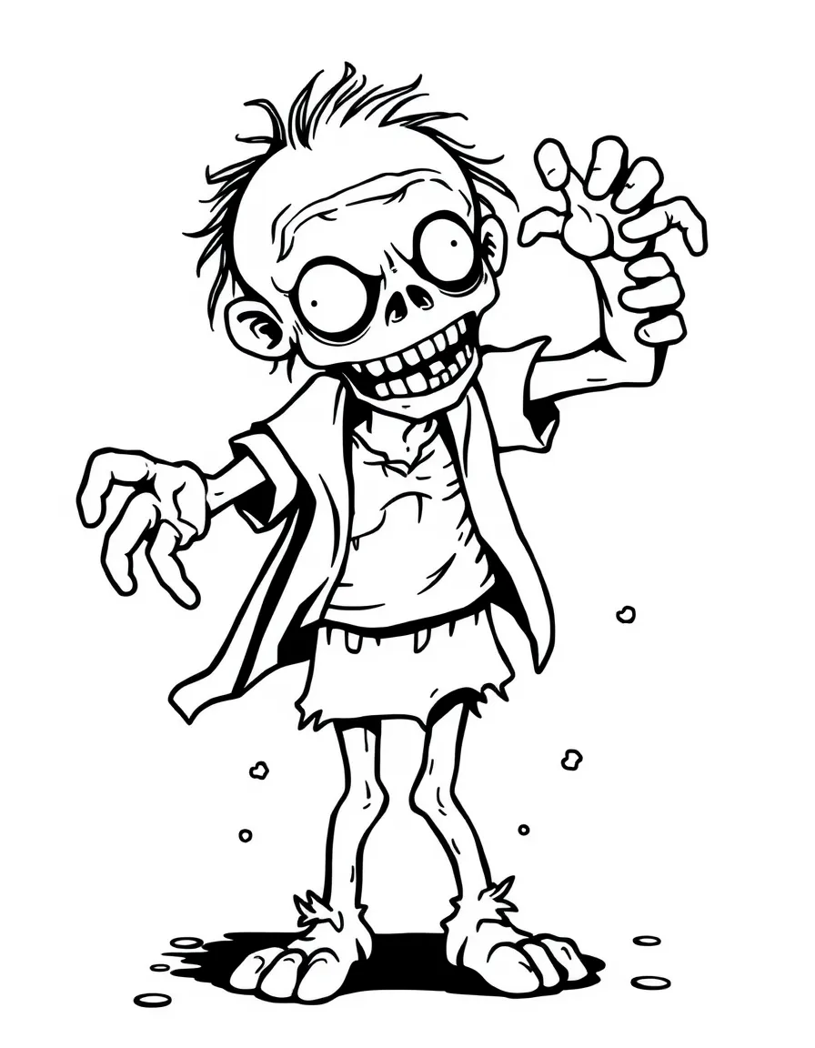 A zombie doing a silly dance