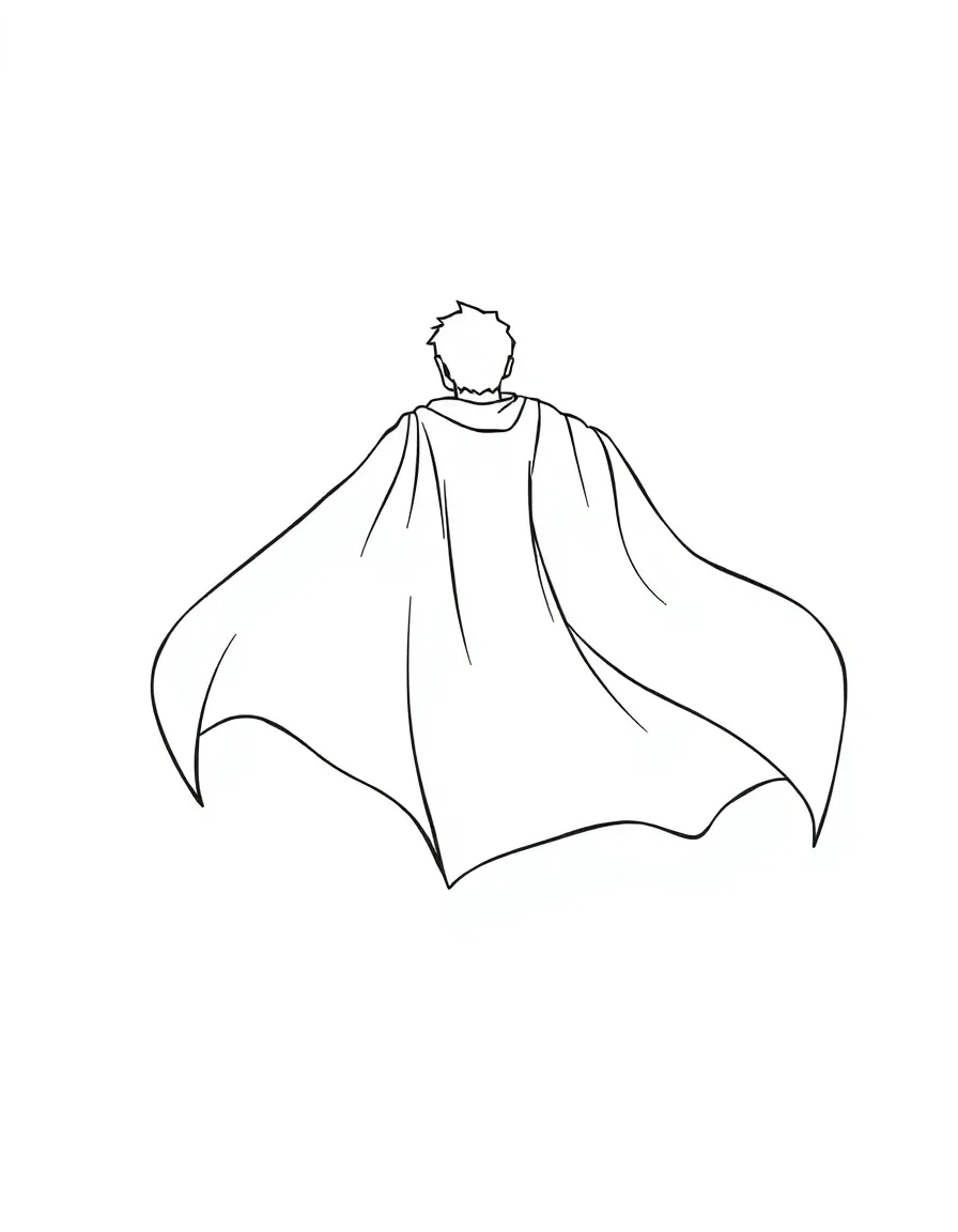 A superhero's cape fluttering