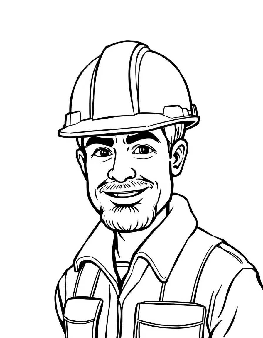 A construction worker with a hard hat