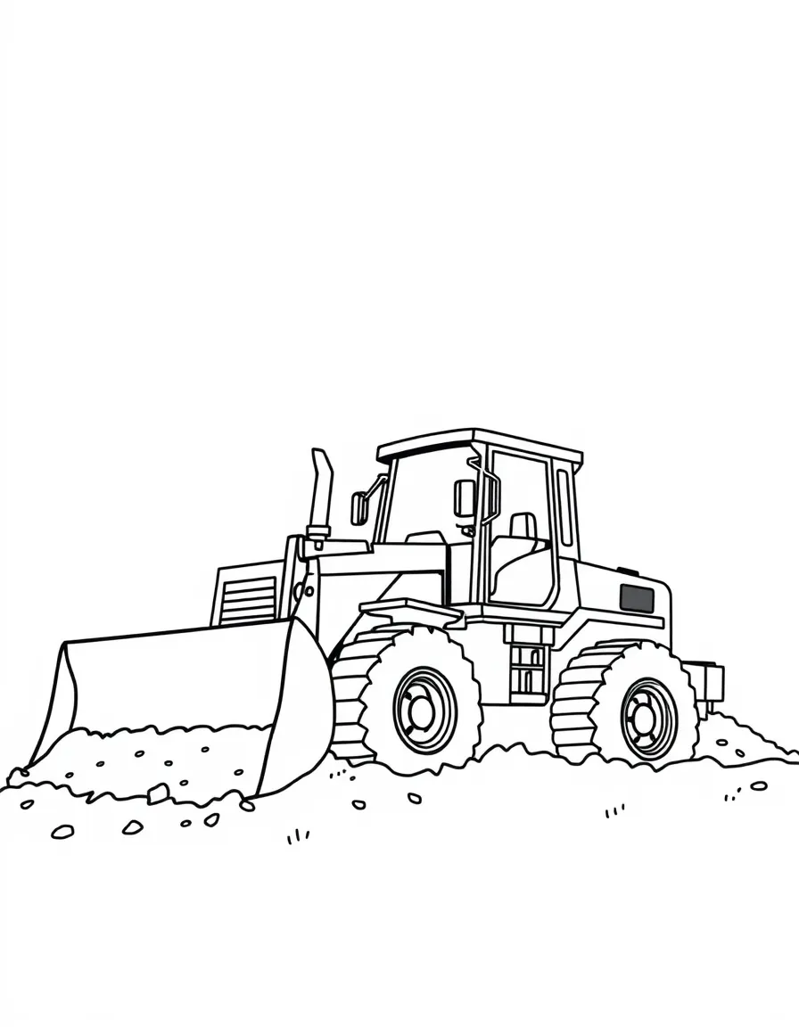 A bulldozer pushing dirt