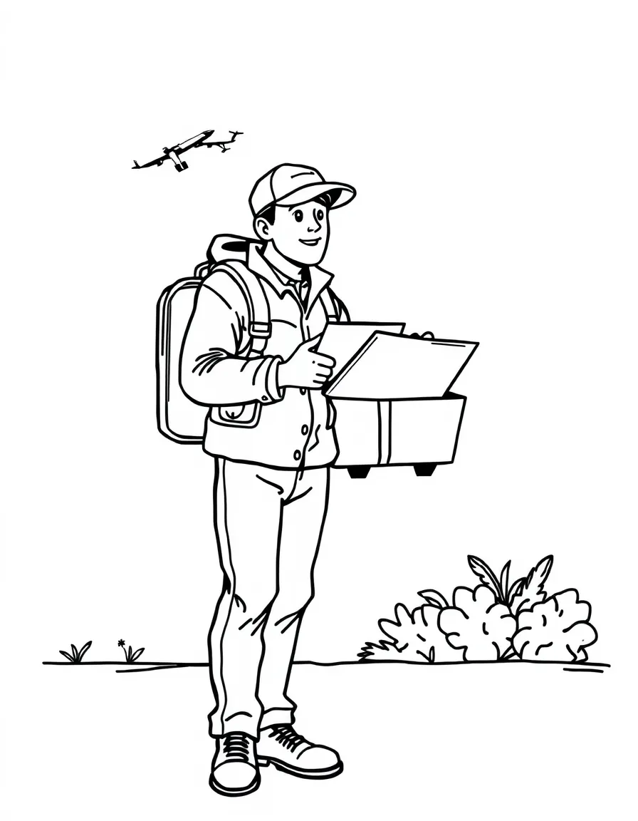 A mailman delivering letters
