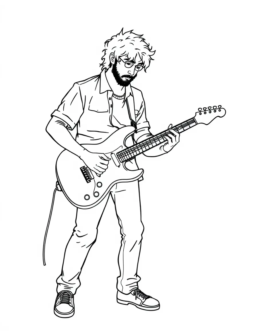 A musician playing a guitar