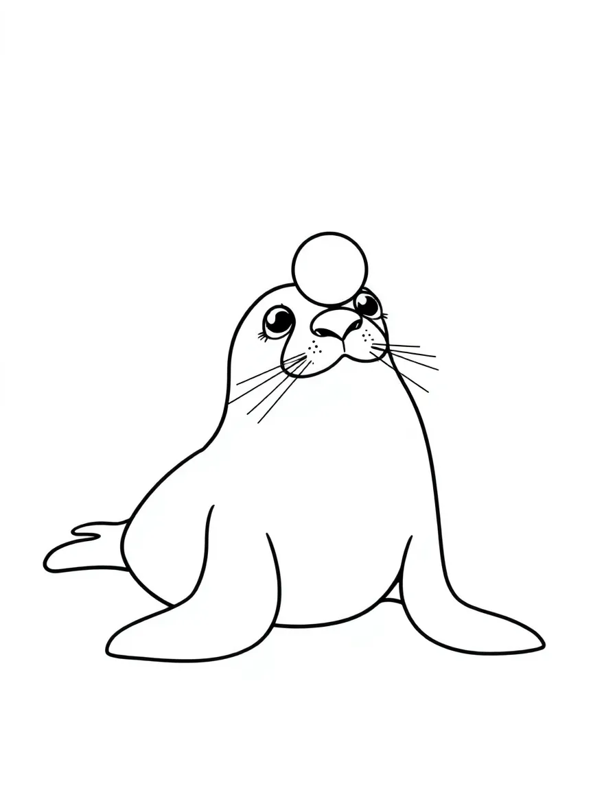 A seal balancing a ball on its nose