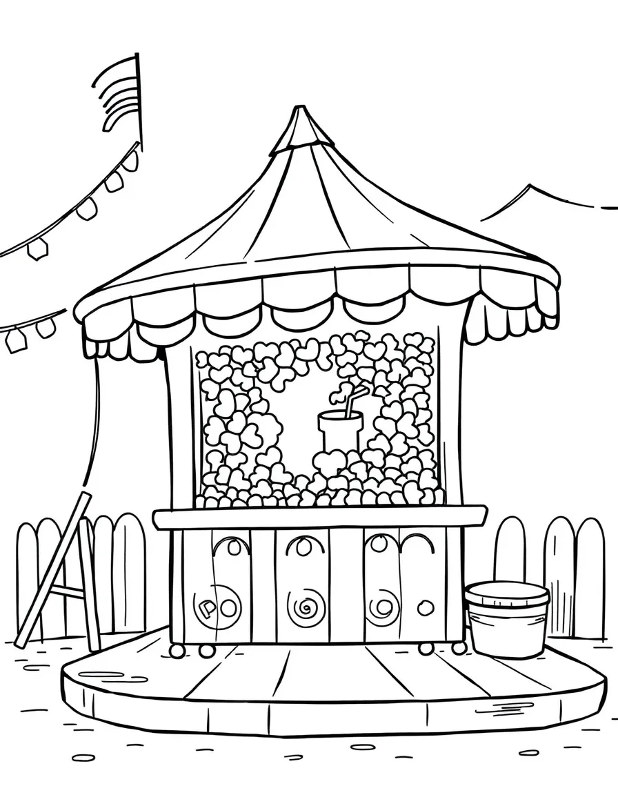 A popcorn stand at a fair