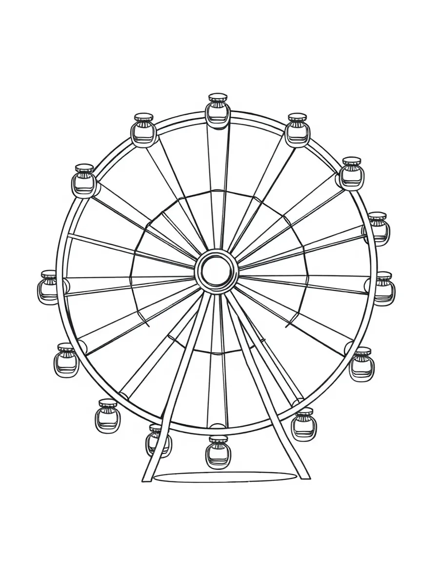 A Ferris wheel spinning around