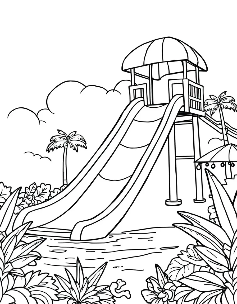 A slide at a water park