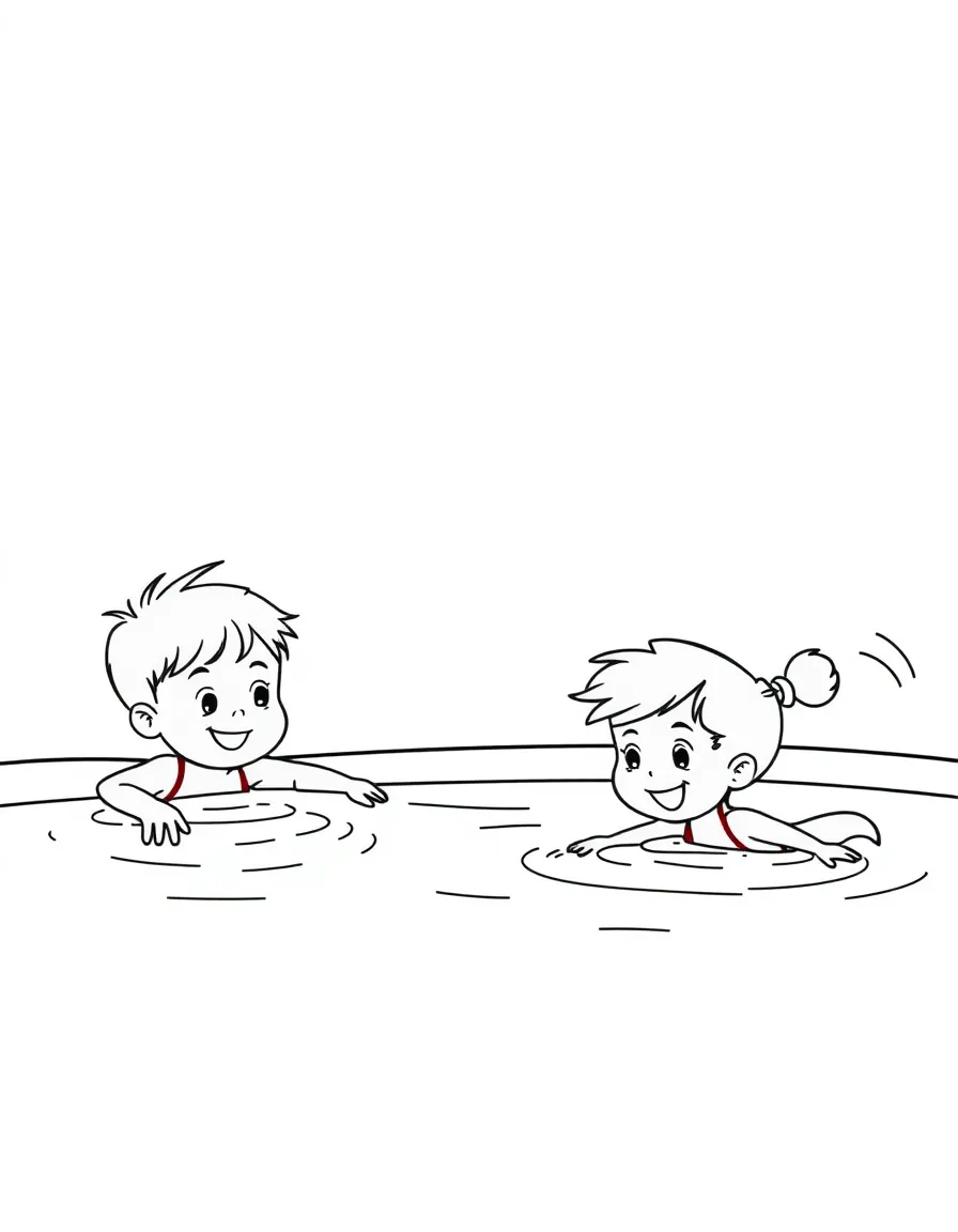 Kids swimming in a pool