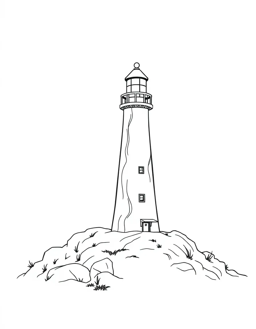 A lighthouse shining its light