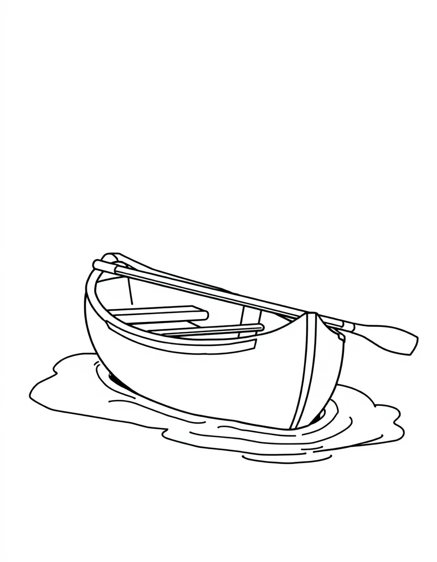 A rowboat with oars