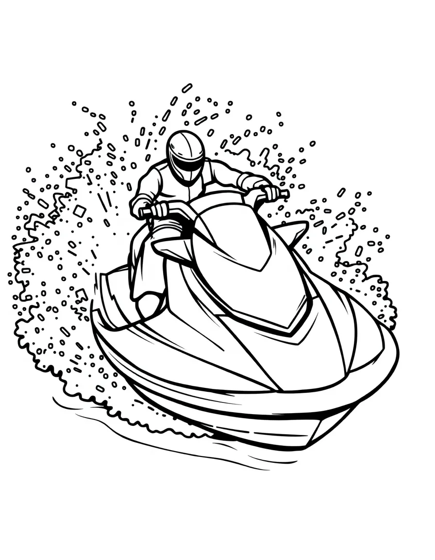 A jet ski making splashes