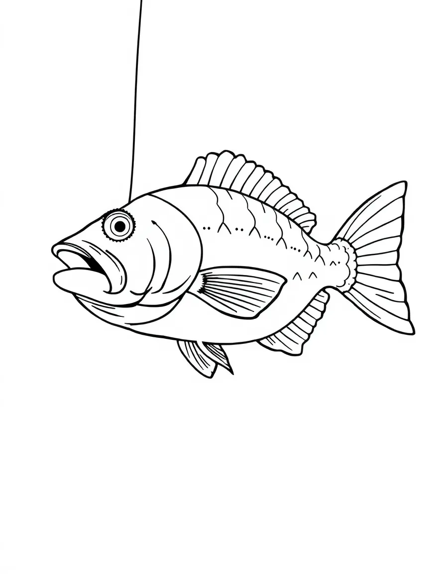 A fish caught on a line