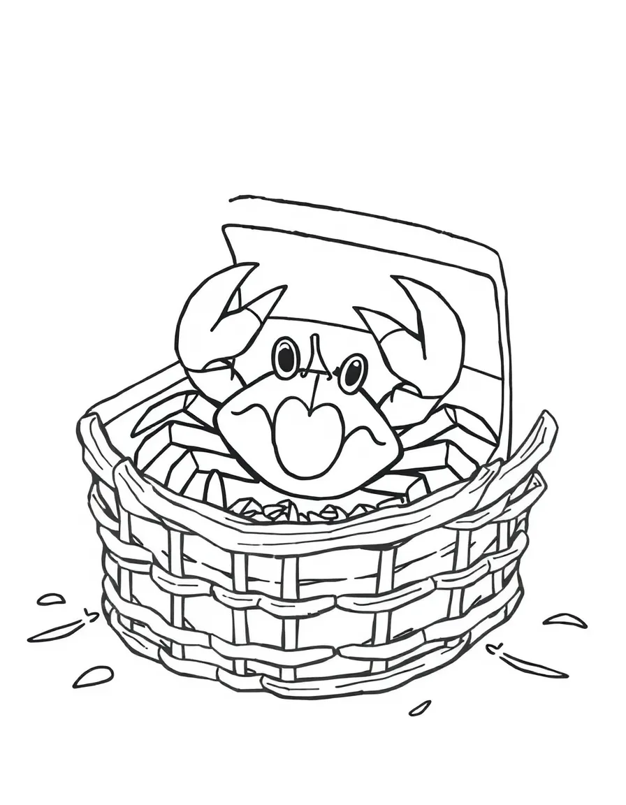 A crab trap with a crab inside