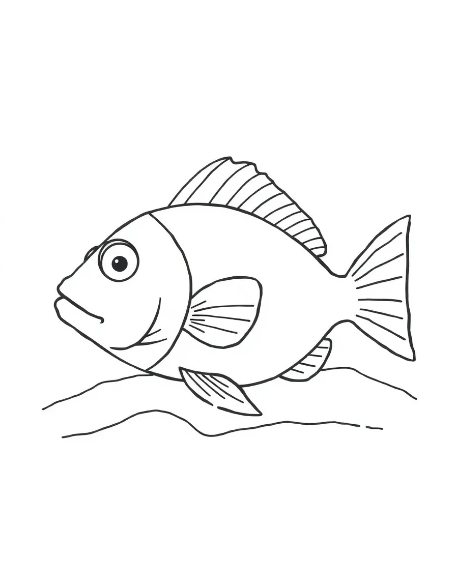 A sand drawing of a fish
