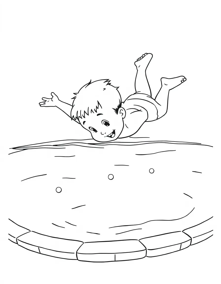 A child diving into a pool