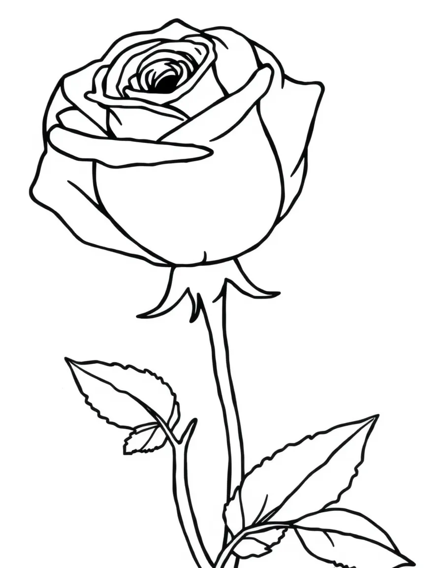 A close-up of a rose and its stem