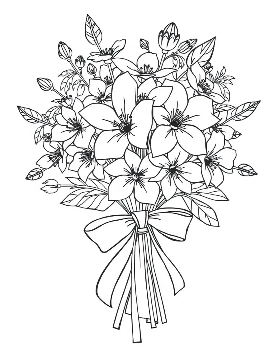 A bunch of wildblossoms tied with a bow