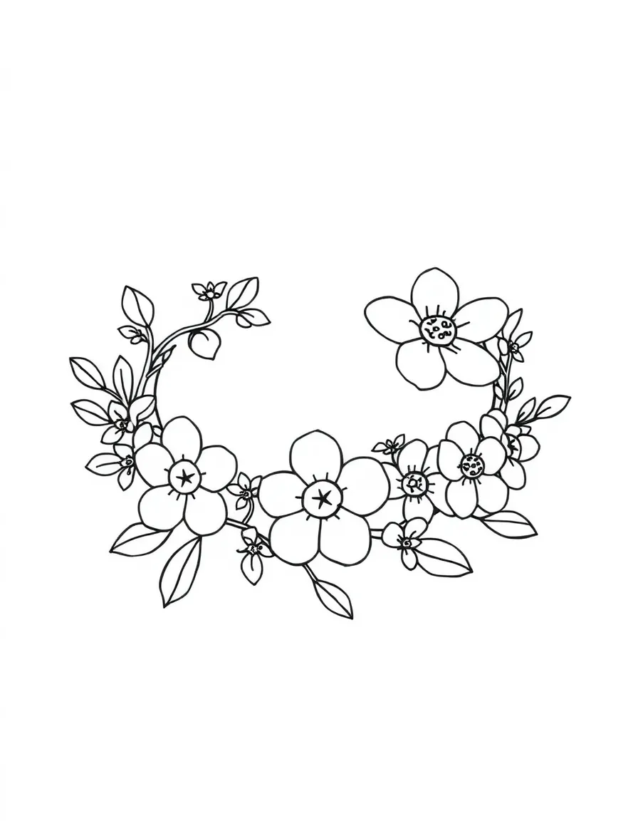 A blossom crown made of simple blooms