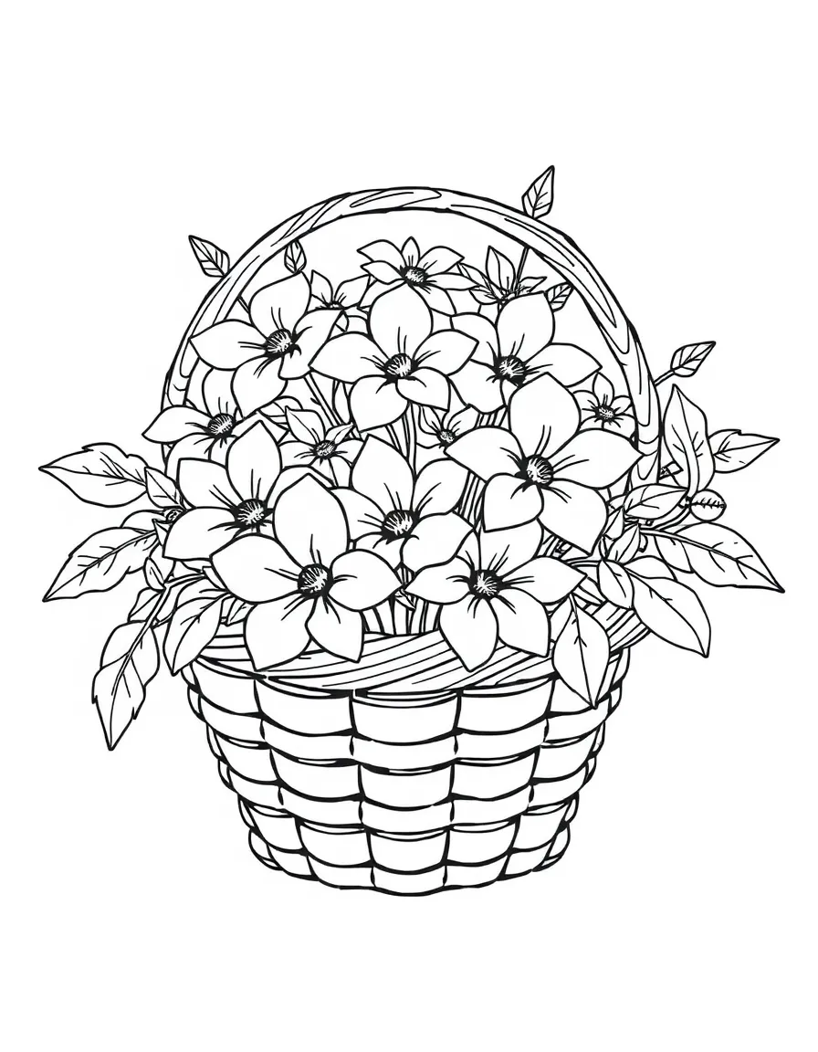 A basket of picked blossoms ready for coloring