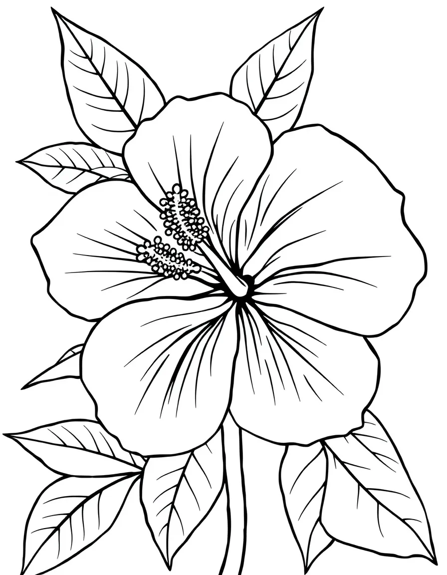 A tropical hibiscus blossom with large petals