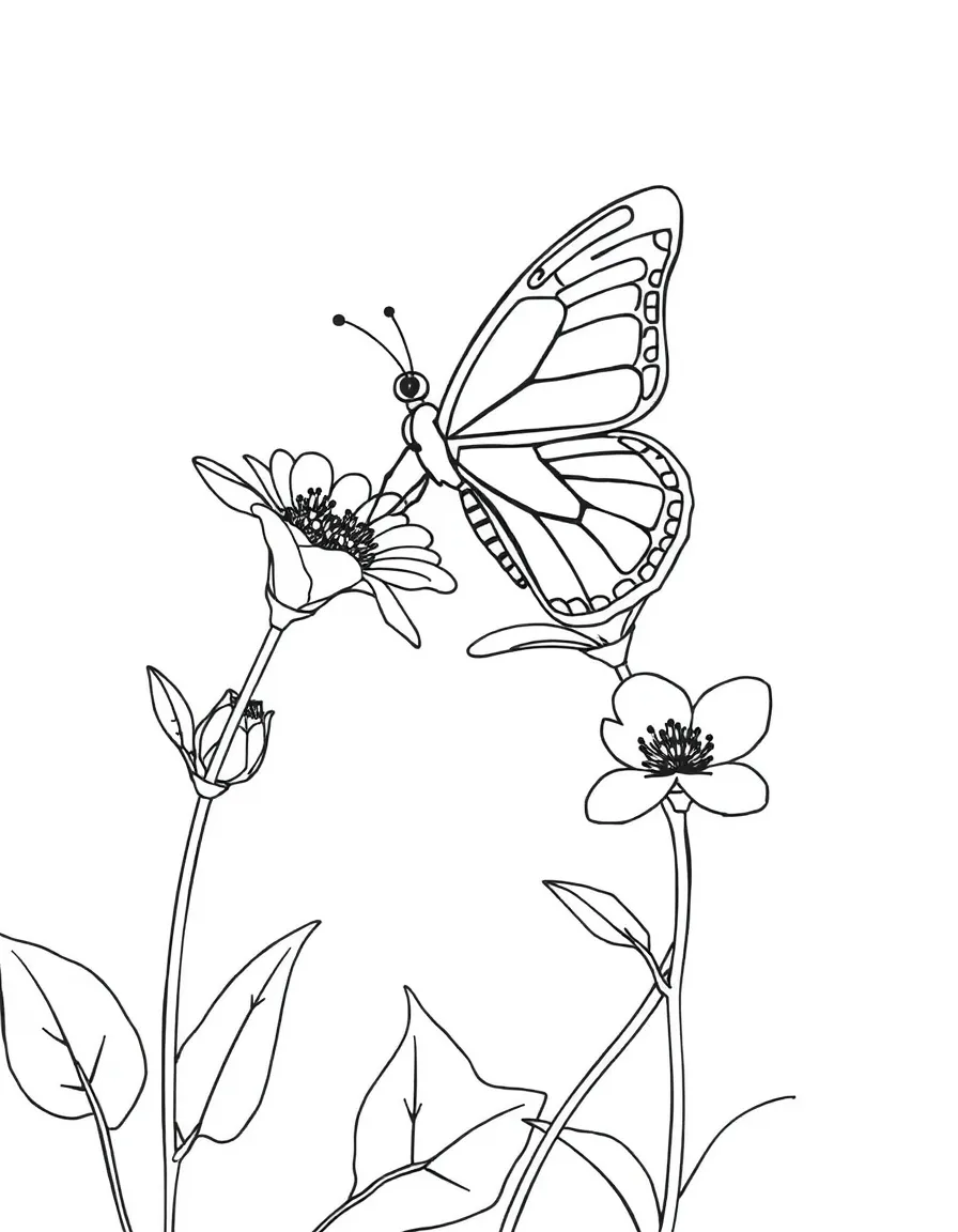A butterfly landing on a blossom in bloom