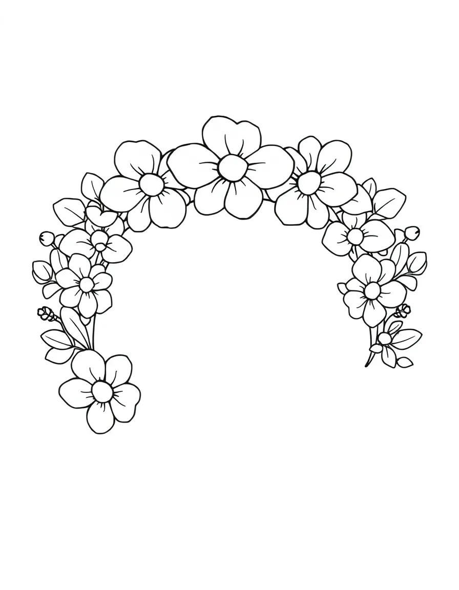 A blossom crown made of simple blooms
