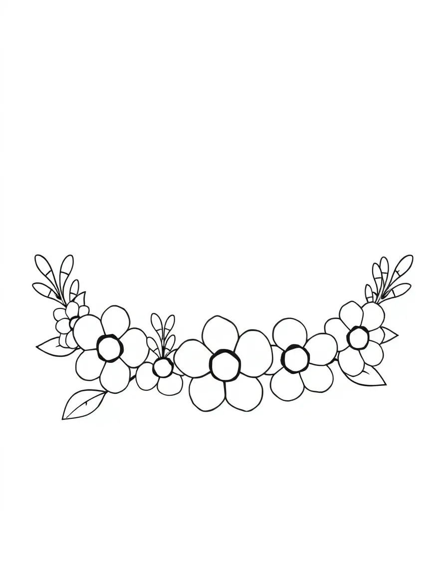 A blossom crown made of simple blooms