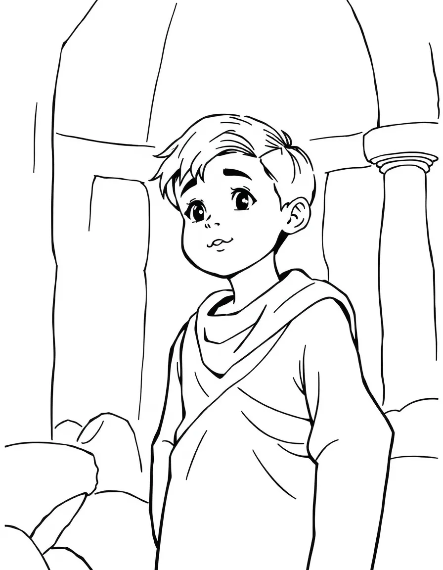 Samuel as a young boy, hearing God call his name in the temple.