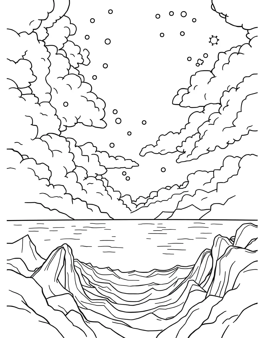 The creation of the sky and the separation of waters.