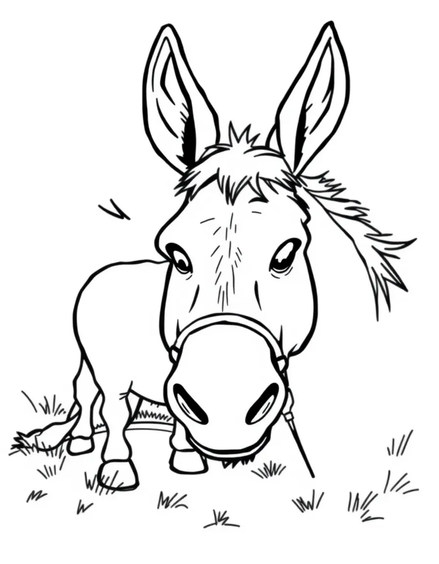 Balaam's donkey speaking to him, with a surprised look on Balaam's face.