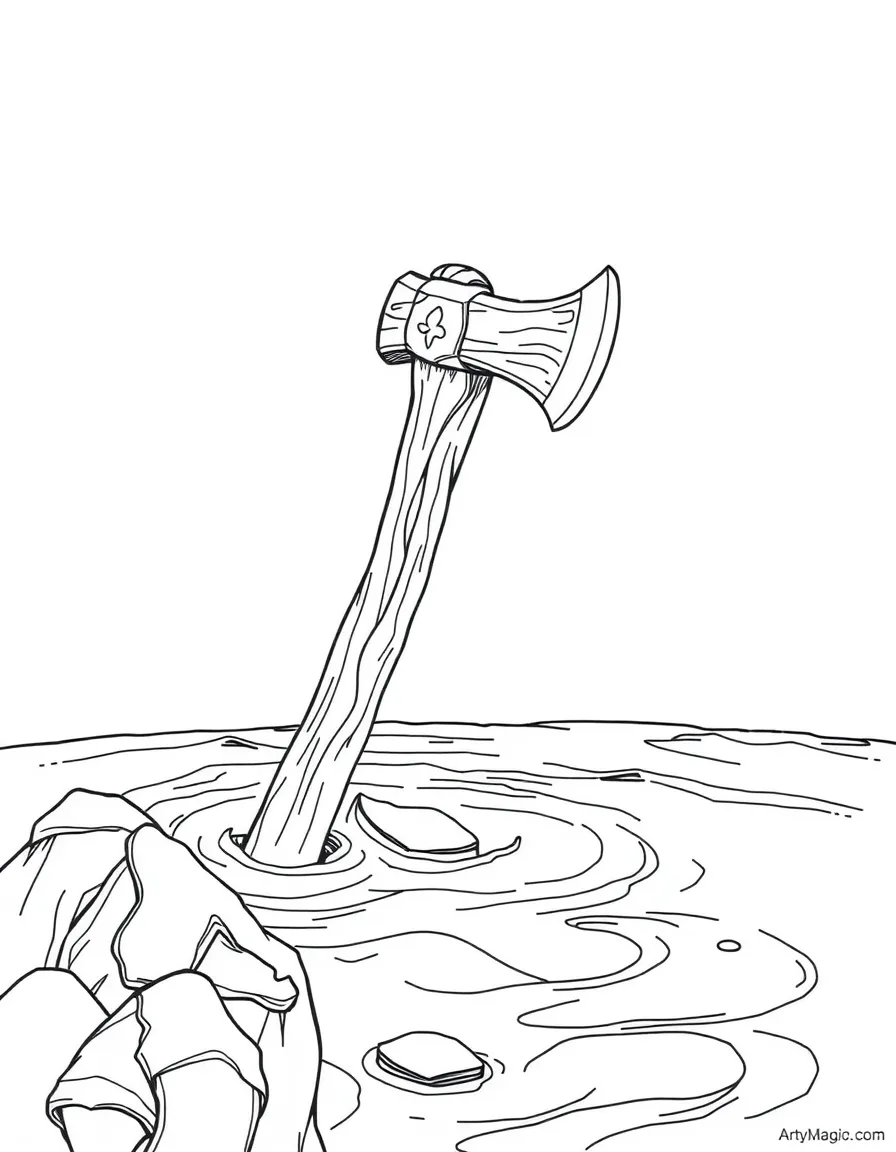 The axes head floating in the water for the prophets.