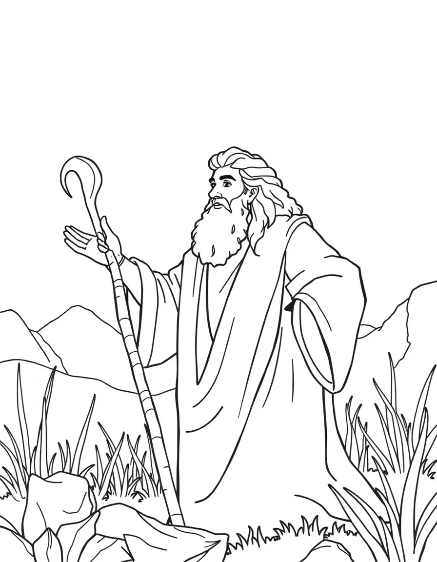 John the Baptist preaching in the wilderness, wearing camel hair.