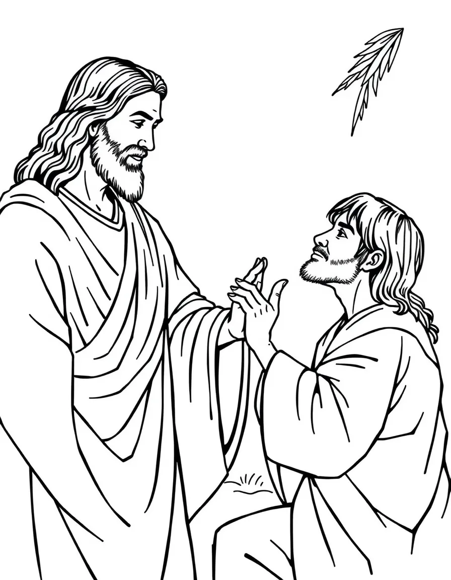 Jesus healing the man with the withered hand.